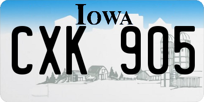IA license plate CXK905