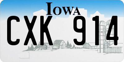 IA license plate CXK914