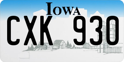 IA license plate CXK930