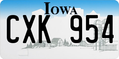 IA license plate CXK954