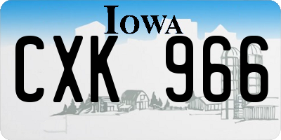 IA license plate CXK966