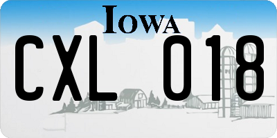 IA license plate CXL018
