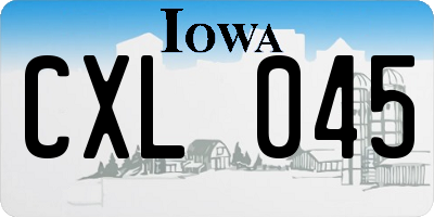 IA license plate CXL045