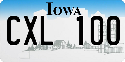 IA license plate CXL100