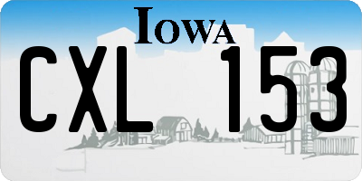IA license plate CXL153