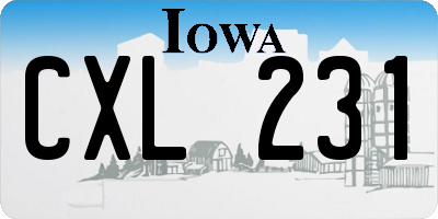 IA license plate CXL231