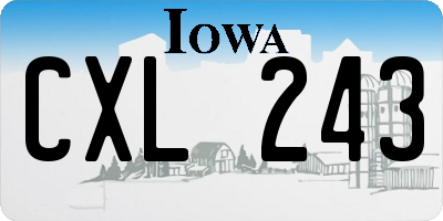 IA license plate CXL243