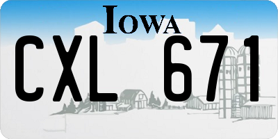 IA license plate CXL671