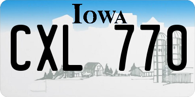 IA license plate CXL770