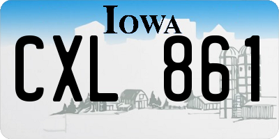 IA license plate CXL861