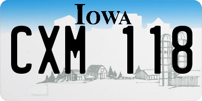 IA license plate CXM118