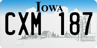 IA license plate CXM187