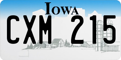 IA license plate CXM215
