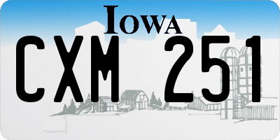 IA license plate CXM251