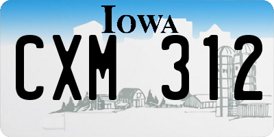 IA license plate CXM312