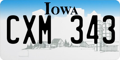 IA license plate CXM343