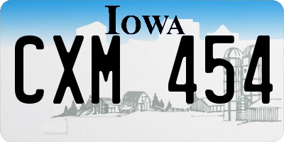 IA license plate CXM454