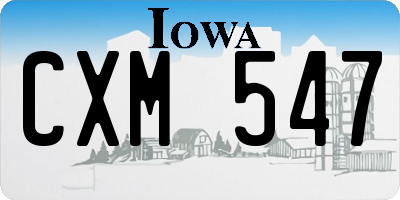 IA license plate CXM547