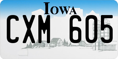IA license plate CXM605