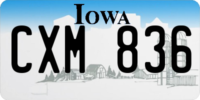 IA license plate CXM836