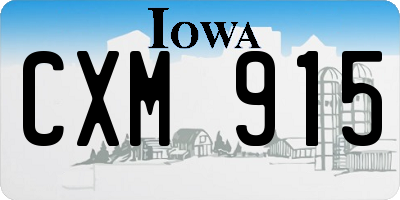 IA license plate CXM915