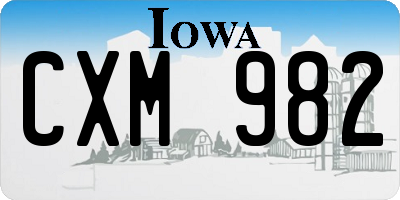 IA license plate CXM982