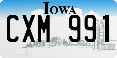IA license plate CXM991