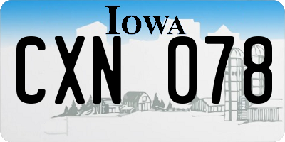 IA license plate CXN078