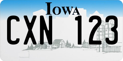 IA license plate CXN123