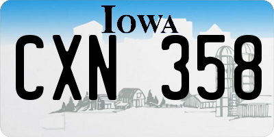 IA license plate CXN358