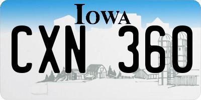 IA license plate CXN360