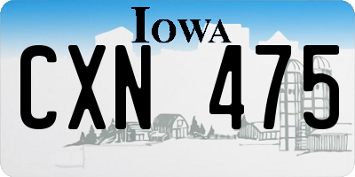 IA license plate CXN475