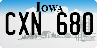 IA license plate CXN680