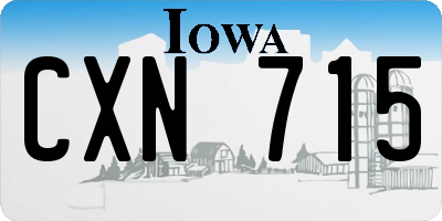 IA license plate CXN715