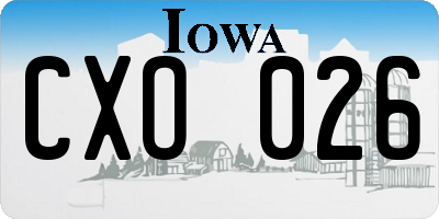IA license plate CXO026