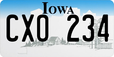 IA license plate CXO234