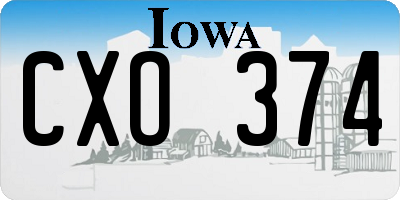 IA license plate CXO374