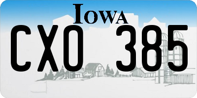 IA license plate CXO385