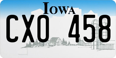 IA license plate CXO458