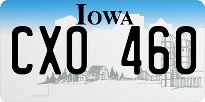 IA license plate CXO460