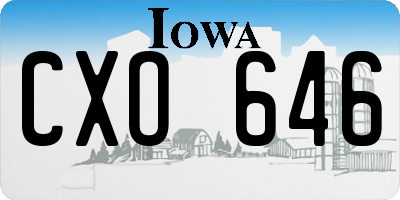 IA license plate CXO646