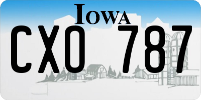 IA license plate CXO787
