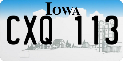 IA license plate CXQ113