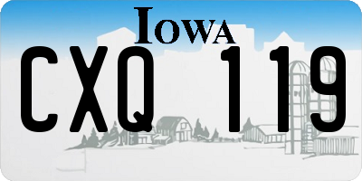 IA license plate CXQ119