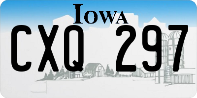 IA license plate CXQ297