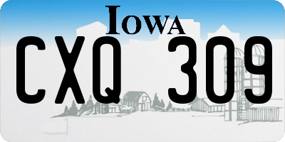 IA license plate CXQ309