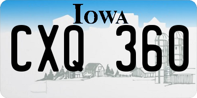 IA license plate CXQ360