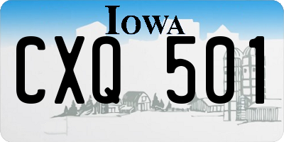 IA license plate CXQ501