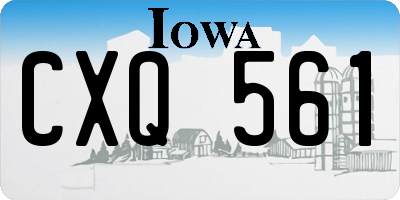 IA license plate CXQ561