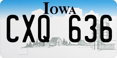IA license plate CXQ636